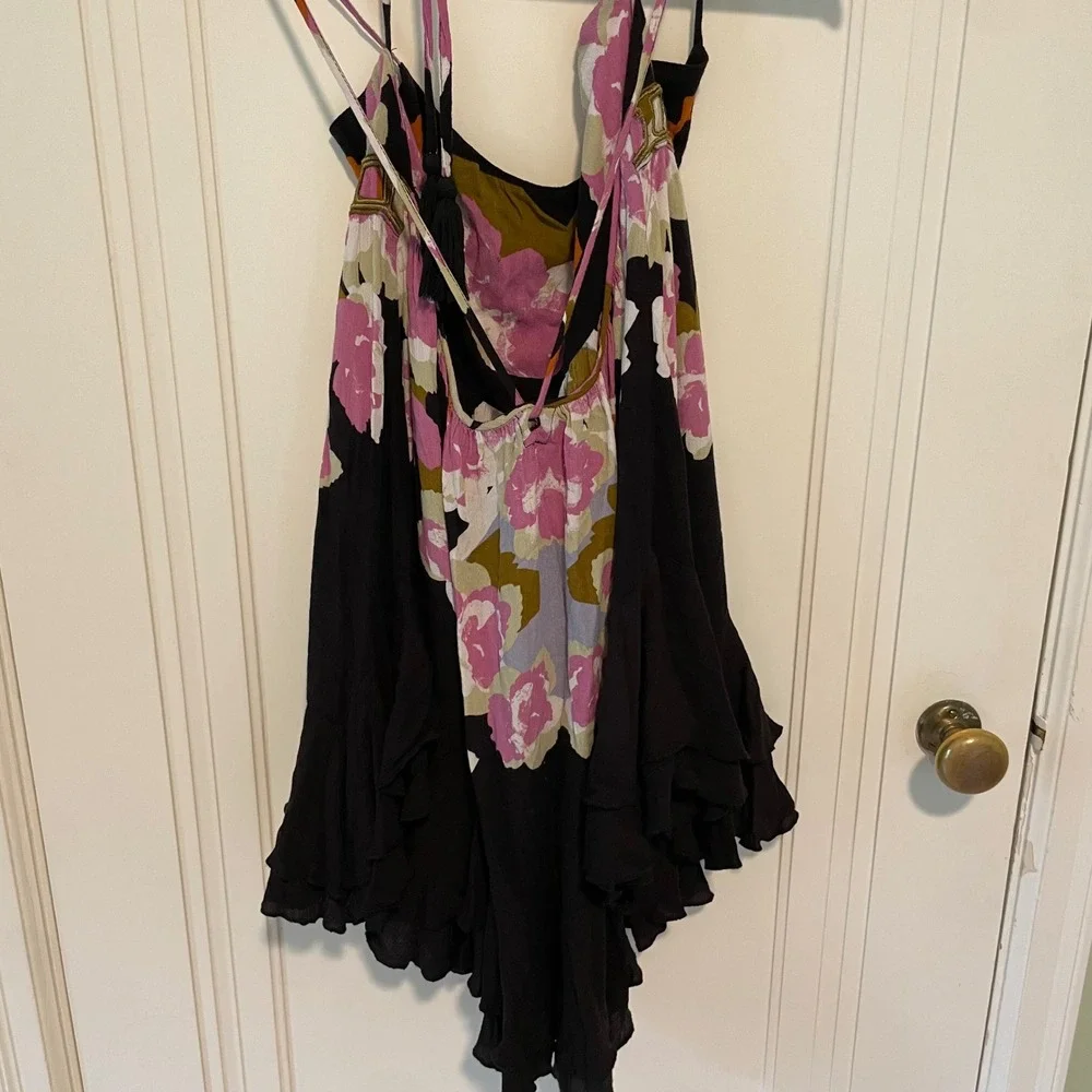 Free People Intimately Sweet Lucy Mini Slip Dress Floral Ruffle Small